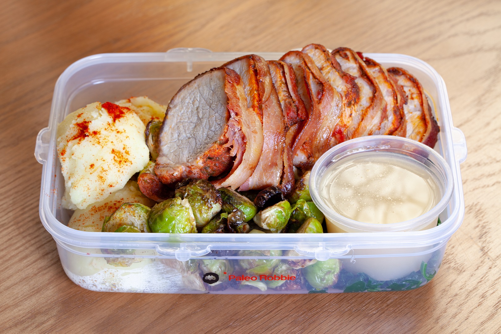 Bacon Wrapped Pork Loin & Granny’s Apple Sauce